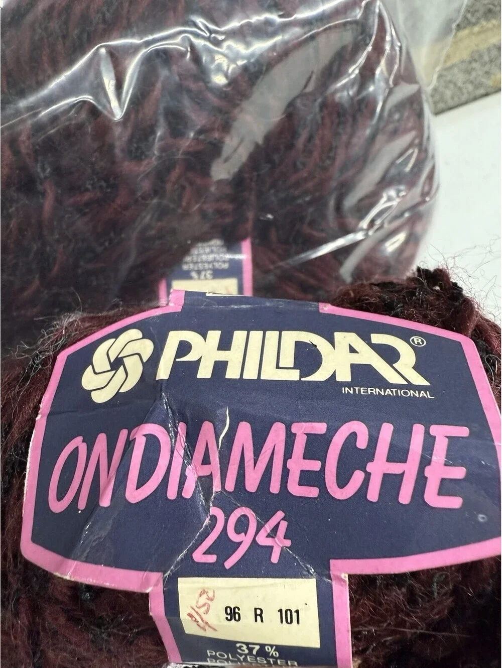 Phildar Ondiameche Yarn Polyester/Cotton/Acrylic/Kid Mohair Color 96 - 3 Skeins